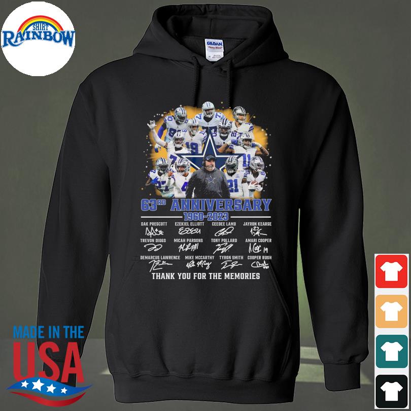 Dallas cowboys football 60th anniversary 1960 2020 thank you for the  memories signatures shirt, hoodie, sweater, long sleeve and tank top