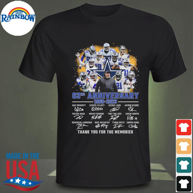 Thank You For The Memories Of The Dallas Cowboys With 62nd Anniversary 1972  2022 Signatures Shirt