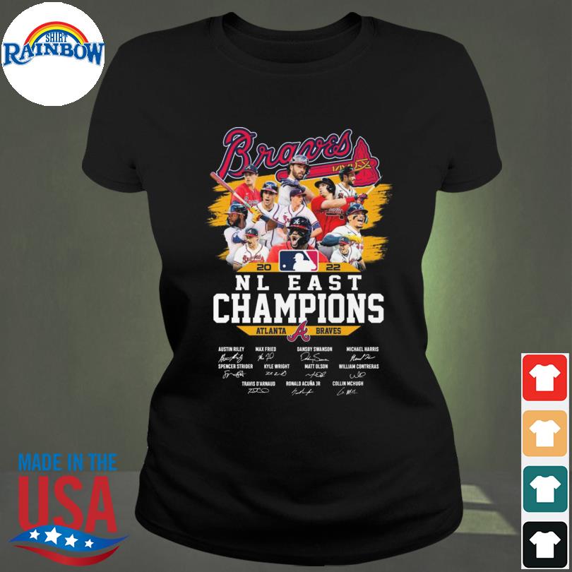 Funny Atlanta Braves 2022 nl east champions signatures shirt