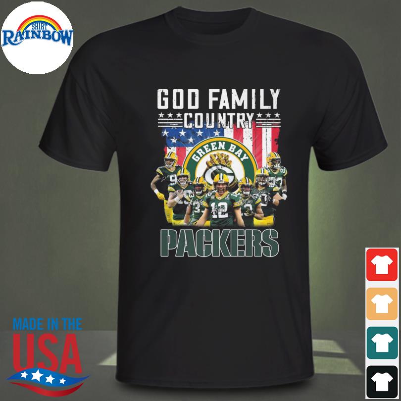 Green Bay Packers Shirt God First Family Second - High-Quality Printed Brand