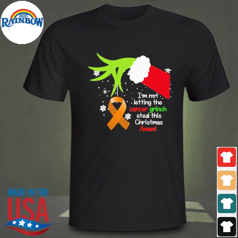 Grinch Hand holding Multiple Sclerosis I'm not letting the cancer Grinch steal this Christmas amen shirt