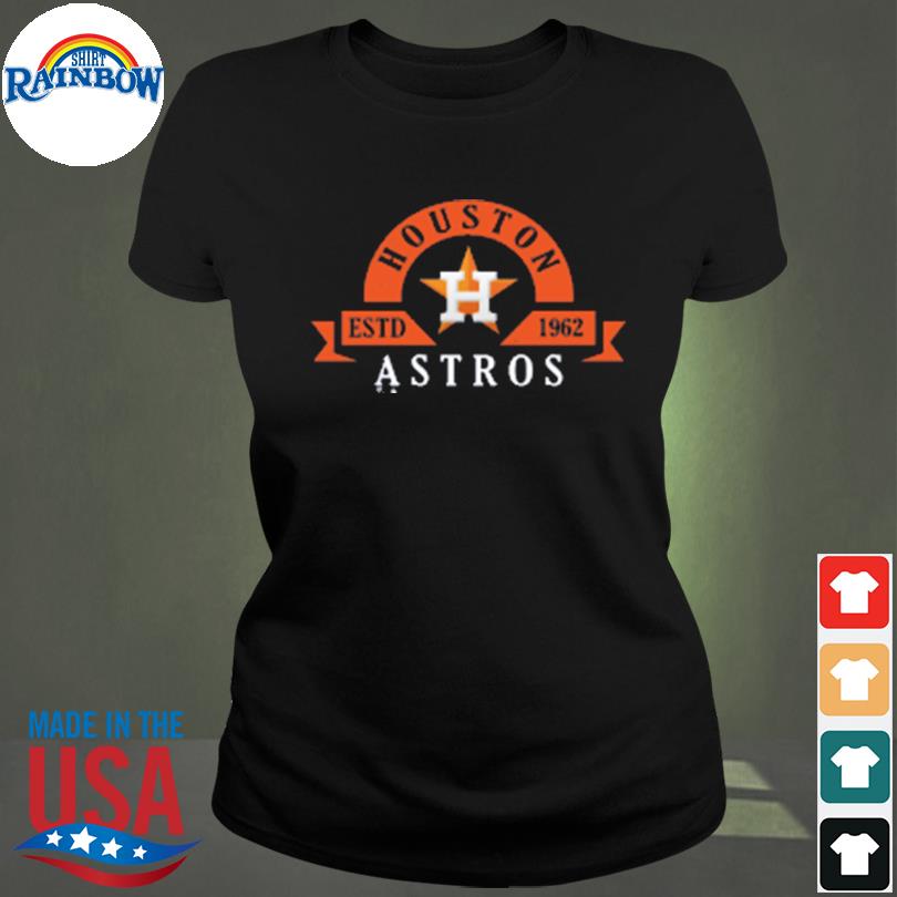 Houston astros heather navy utility two-stripe raglan shirt