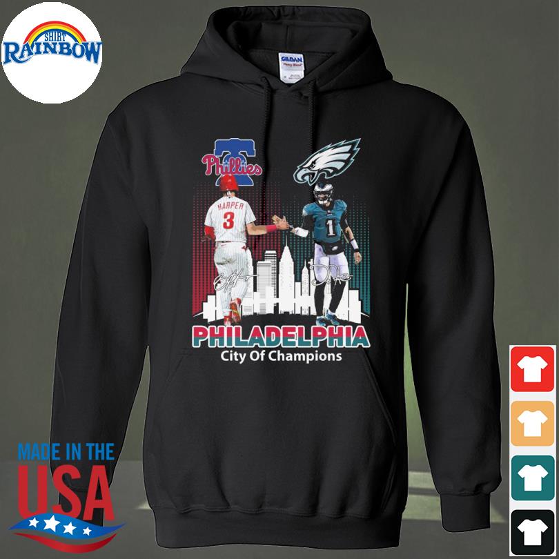 Bryce Harper and jalen Hurts Philadelphia city of the champions shirt,  hoodie, sweater, long sleeve and tank top