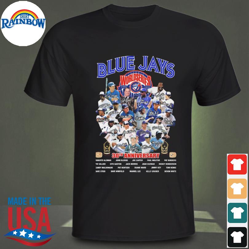 Toronto Blue Jays 30th anniversary signatures shirt, hoodie, sweater, long  sleeve and tank top