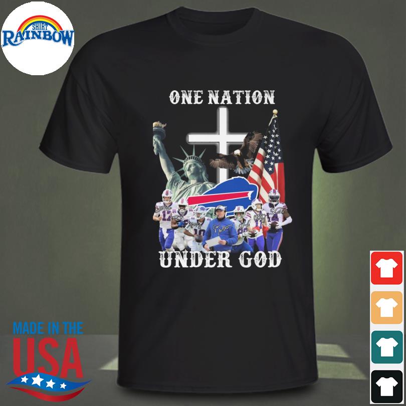 Buffalo Bills one nation under god American flag signatures 2022 shirt