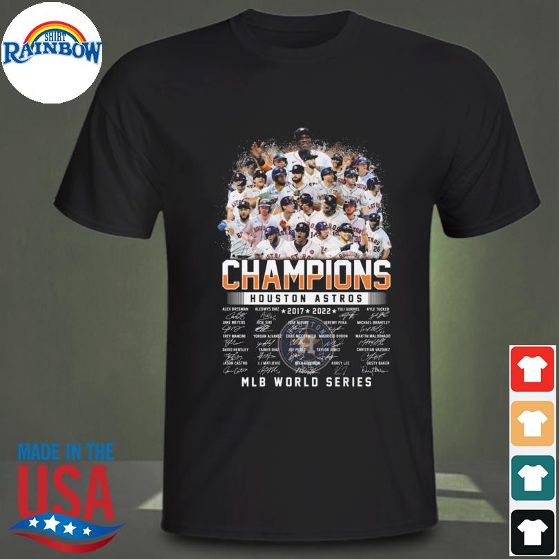 Funny Houston Astros champions 2022 MLB world Series signatures shirt