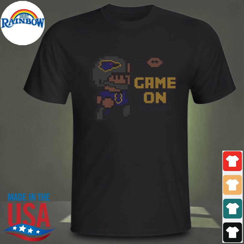 Game on for baltimore ravens lamar jackson football pixel shirt