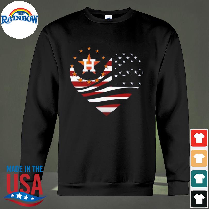 Houston Astros Heart American flag shirt, hoodie, sweater, long