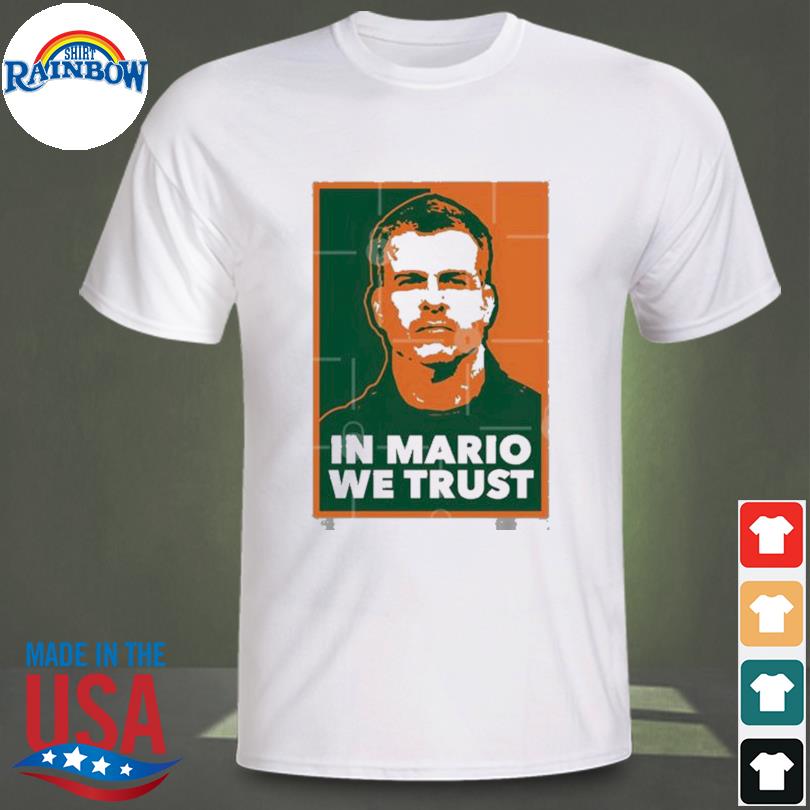 Jackson carver wearing in Mario we trust shirt