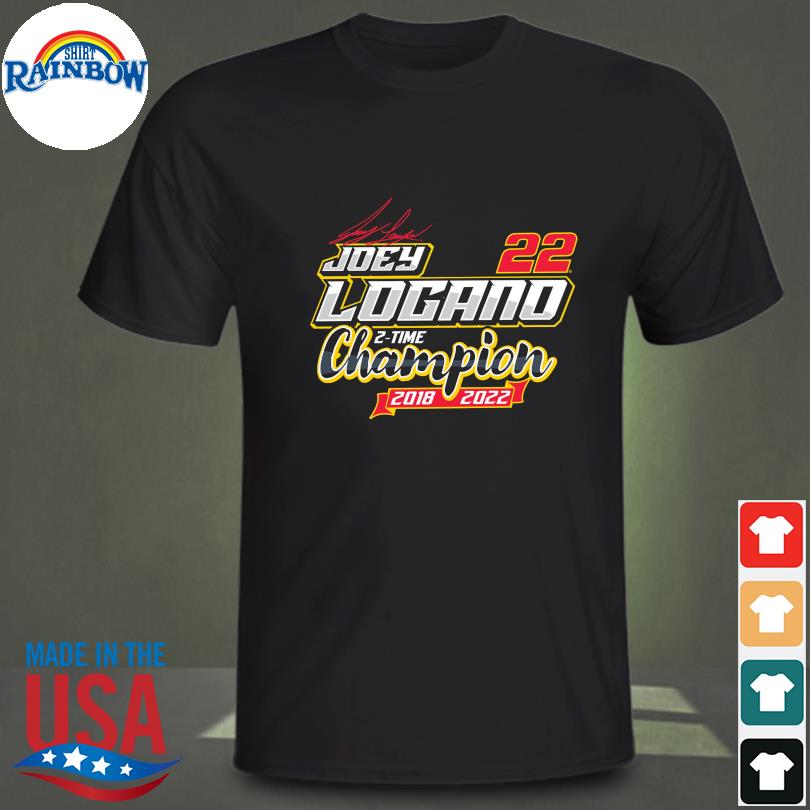 Joey Logano 2-time champion 2018 2022 signature shirt