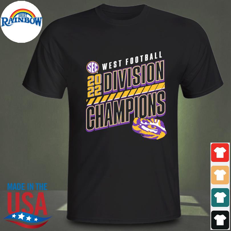 Lsu tigers 2022 sec west division football champions slanted knockout shirt