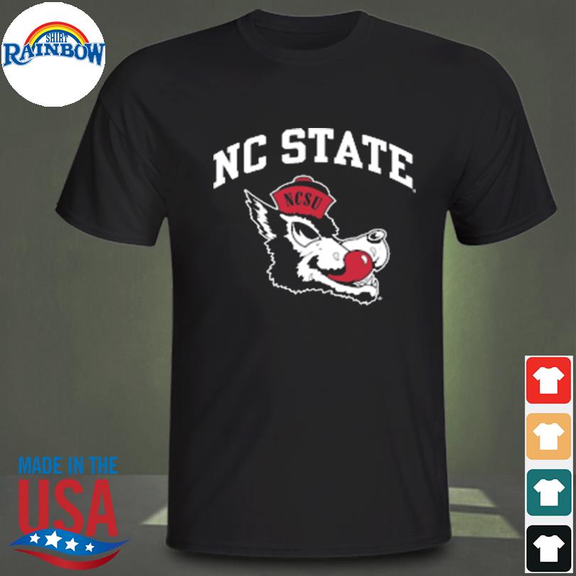 Nc state wolfpack arched nc state over slobbering wolf shirt