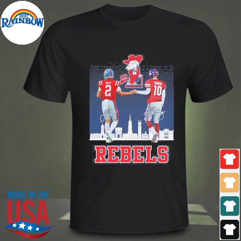 ELI MANNING OLE MISS REBELS ART PRINT IN RED JERSEY