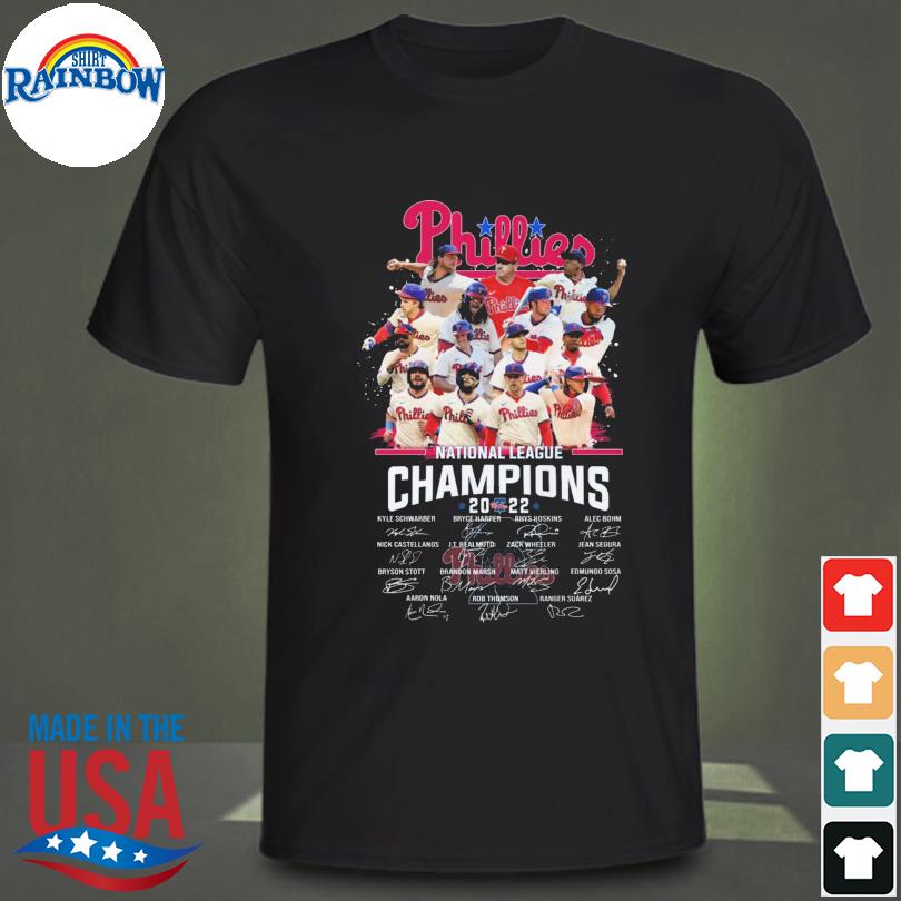 Official philadelphia phillies national league champions 2022 signatures shirt