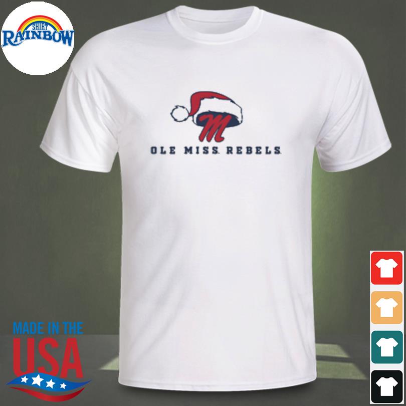 Ole miss logo with santa hat Christmas sweater