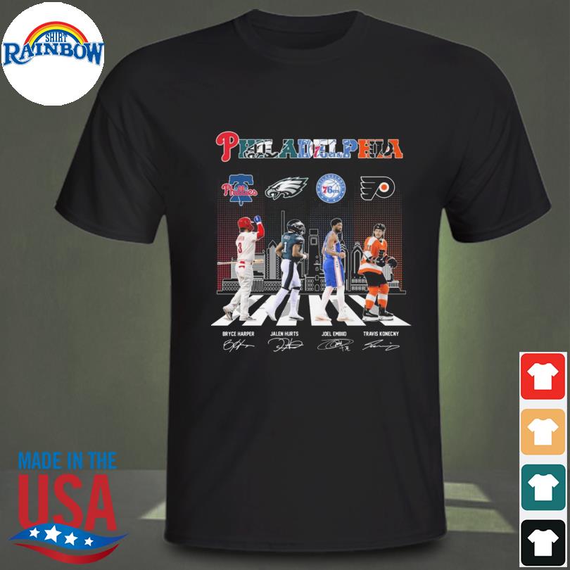 Official 2022 Bryce harper and jalen hurts philadelphia sport teams  signatures t-shirt, hoodie, sweater and long sleeve