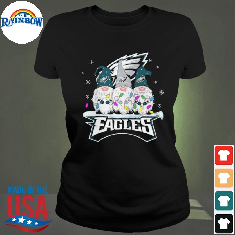 Philadelphia Eagles Football Gnomes Christmas Gift For Dad Mom Fan Black  T-Shirt