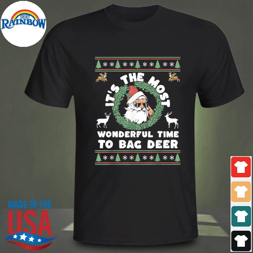 Santa Claus it's the most wonderful time to bag deer christmas sweater