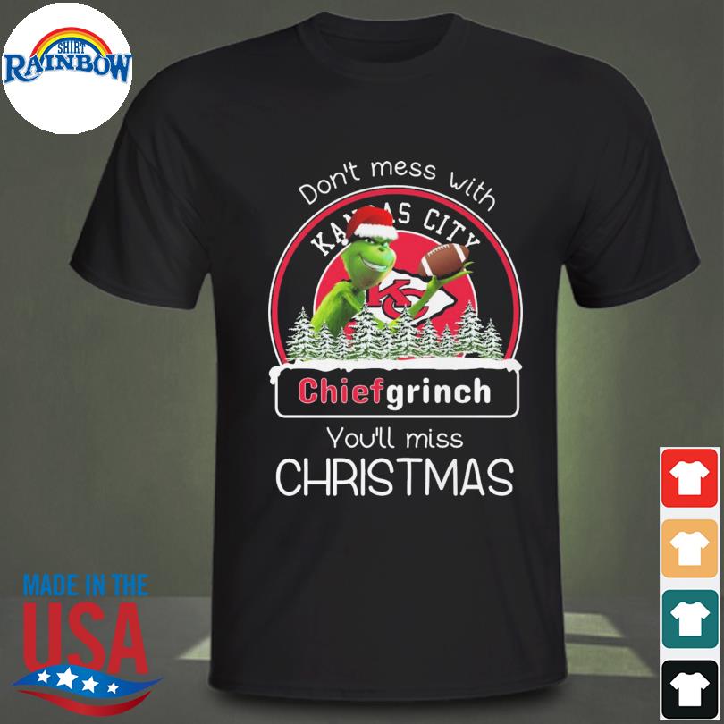 Santa grinch don't mess with Kansas city chief grinch you'll miss Christmas sweater