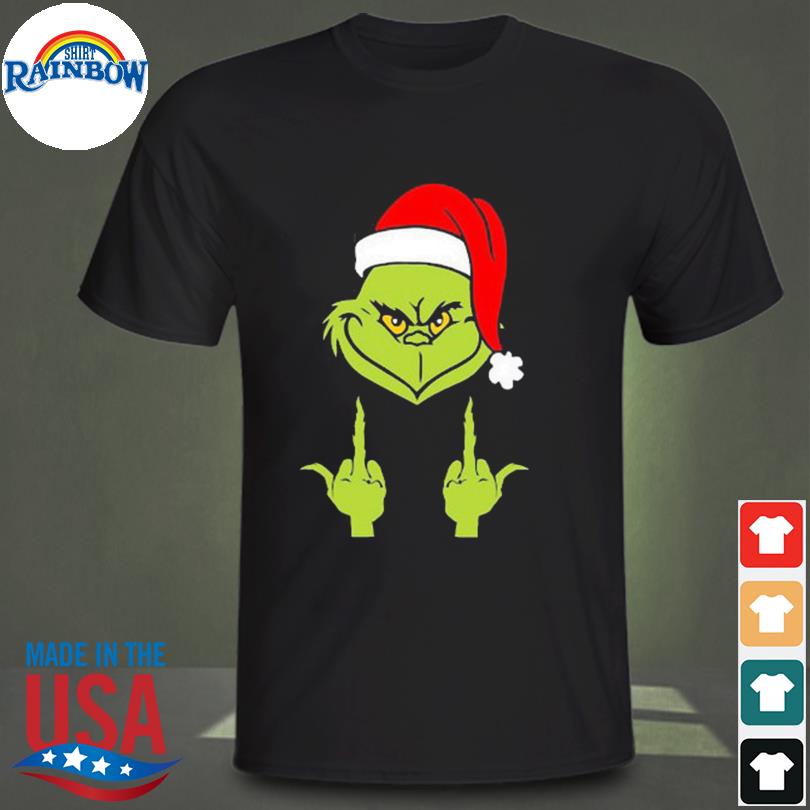 Santa grinch middle finger Christmas sweater