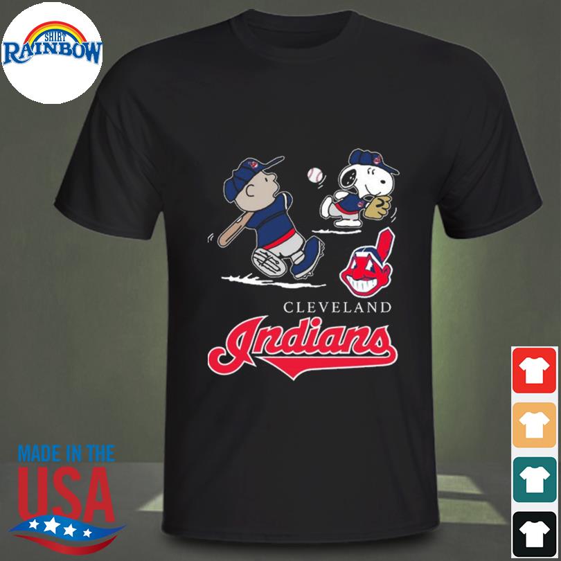 Snoopy and Charlie Brown Cleveland Indians logo 2022 shirt