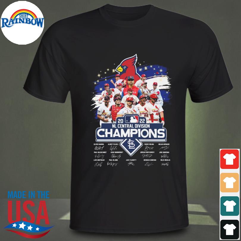 St Louis Cardinals 2022 Nl central division champions signatures shirt