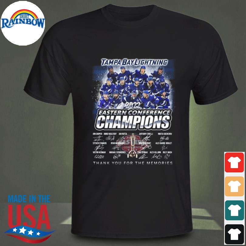 Tampa bay lightning eastern conference champions 2022 thank you for the memories signatures shirt