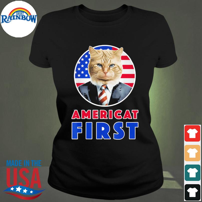 Americat first patriot america cat president outfit American flag shirt,  hoodie, sweater, long sleeve and tank top