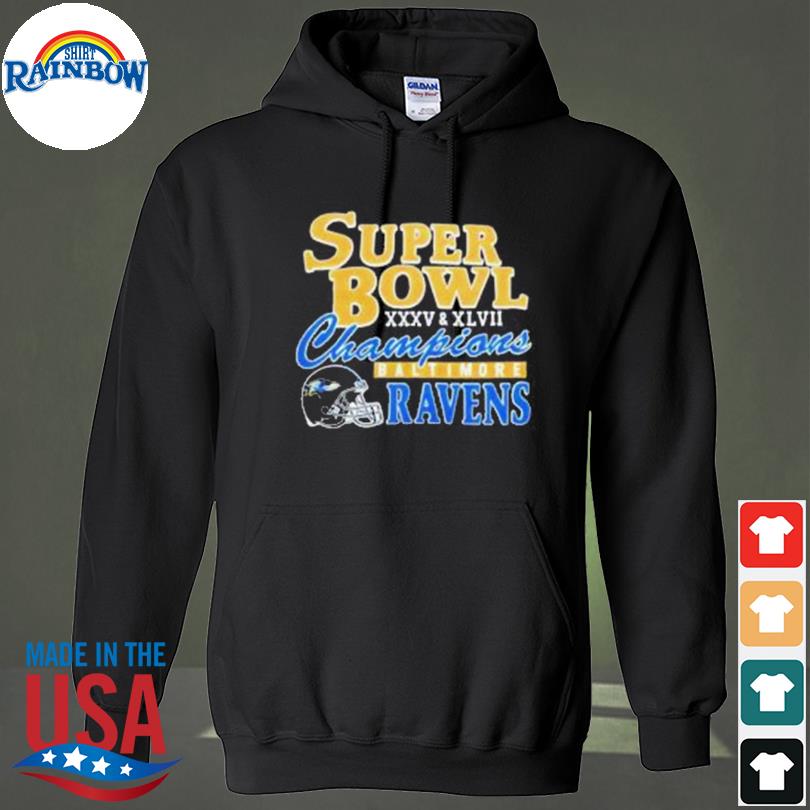 Baltimore ravens super bowl xxxv and xlvii champions shirt, hoodie, sweater,  long sleeve and tank top