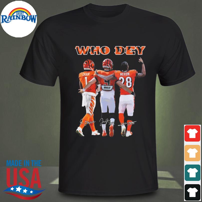 Cincinnati Bengals Who Dey Chase Burrow Mixon Signatures Unisex