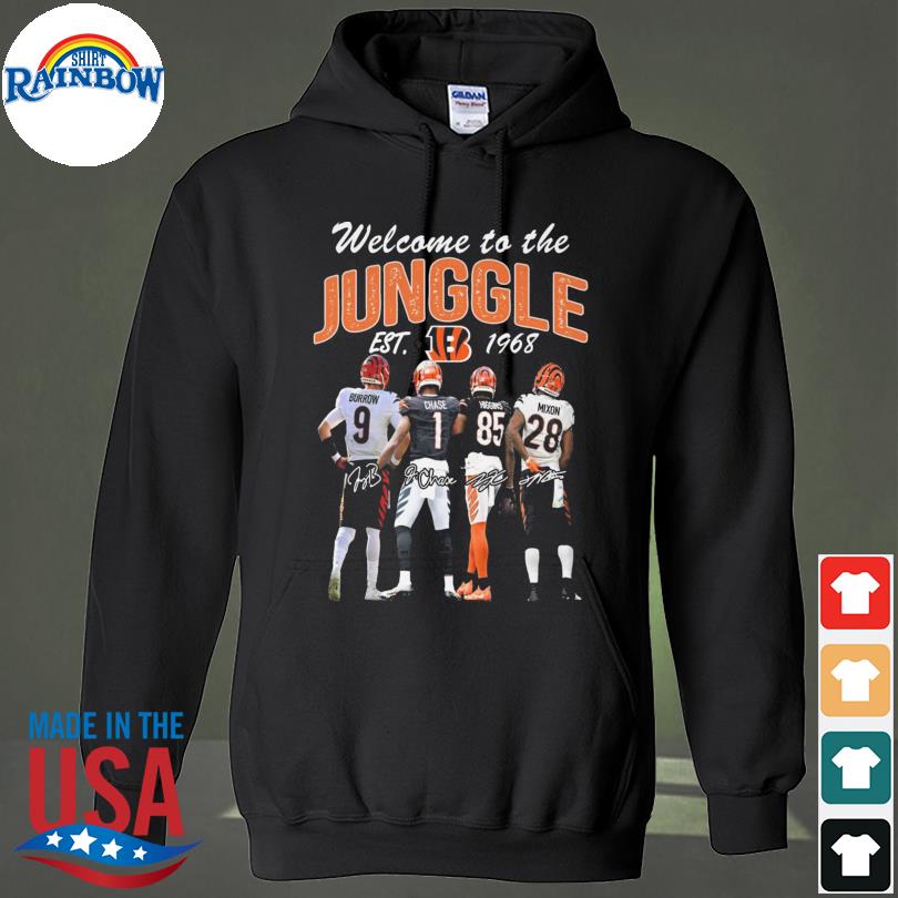 Cincinnati Bengals Welcome To The Jungle Est 1968 Signatures shirt, hoodie,  sweater, long sleeve and tank top