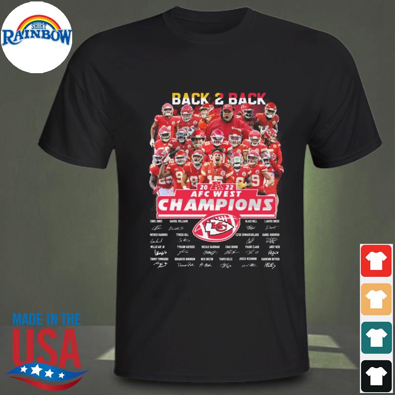 Kansas City Chiefs Back To Back 2022 AFC West Champions Signatures Shirt,  hoodie, sweater, long sleeve and tank top