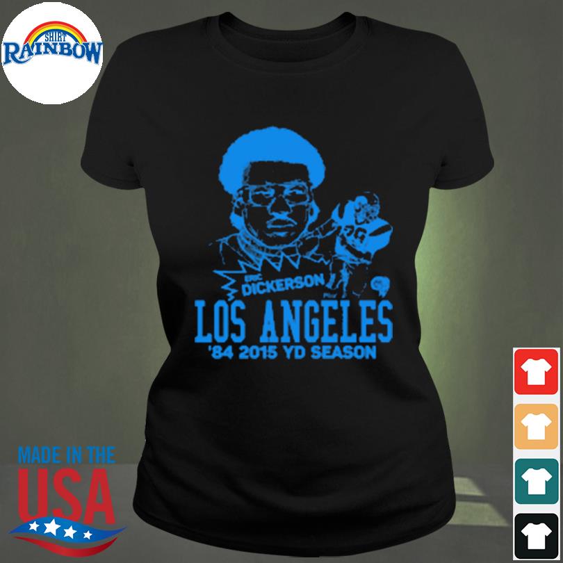 Los Angeles Rams Eric Dickerson T-Shirt from Homage. | Officially Licensed Vintage NFL Apparel from Homage Pro Shop.