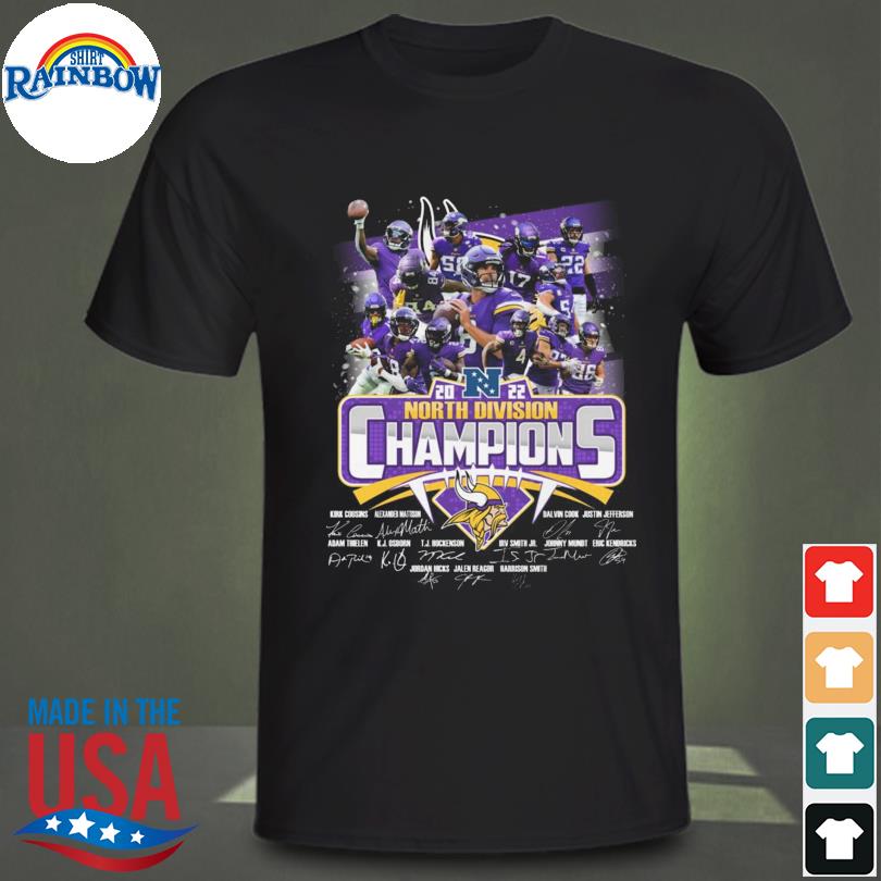 Minnesota Vikings 2022 NFC North Division Champions With Signatures Shirt,  hoodie, sweater, long sleeve and tank top