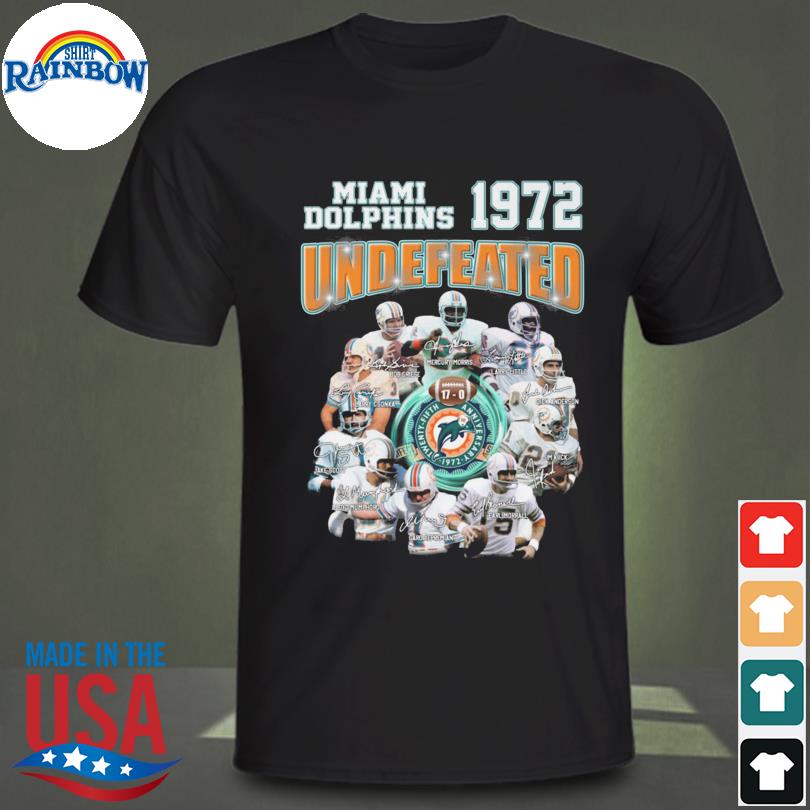 Miami Dolphins 1972 undefeated signatures shirt