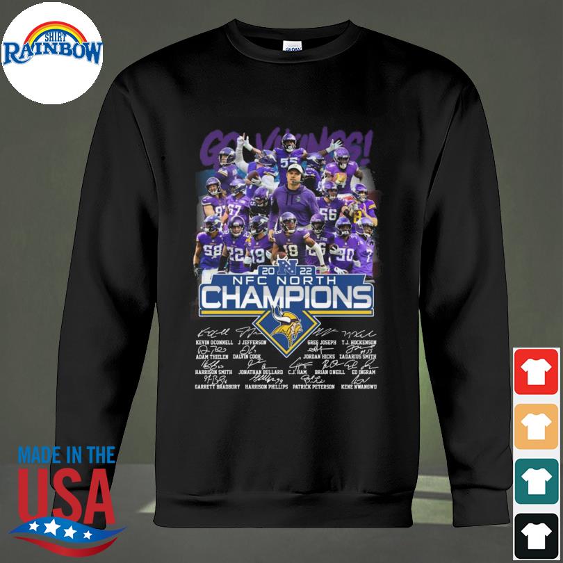 Minnesota Vikings NFC North Champions 2022 Go Vikings Signatures Shirt