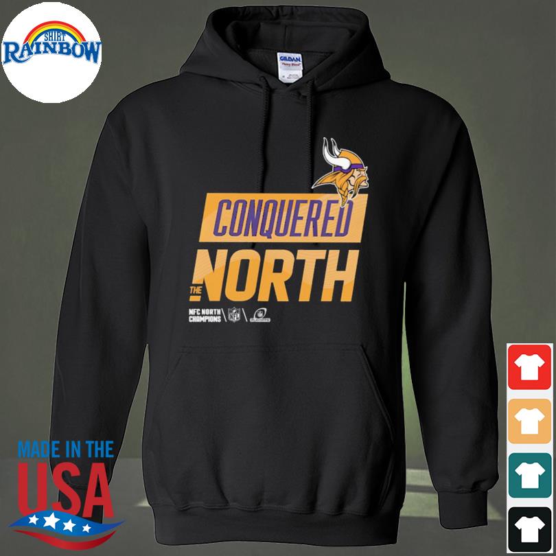 Vikings conquered north the nfc north champions shirt, hoodie, sweater,  long sleeve and tank top