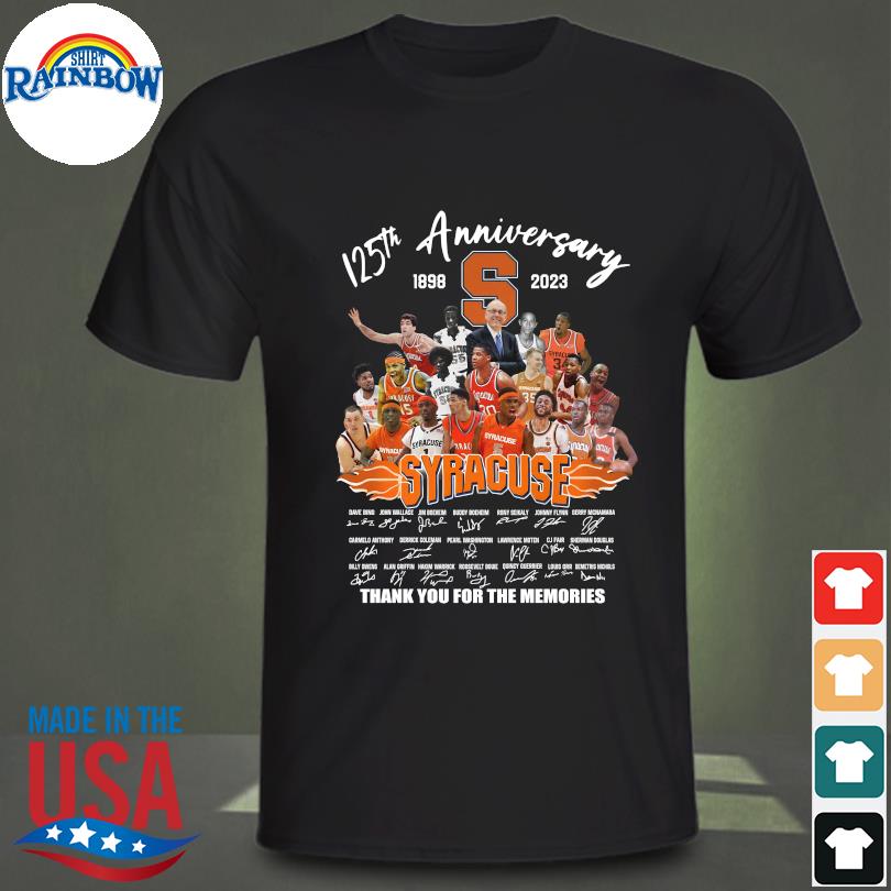 Official 125th Anniversary 1898 – 2023 Syracuse Orange Thank You For The Memories Signatures Shirt