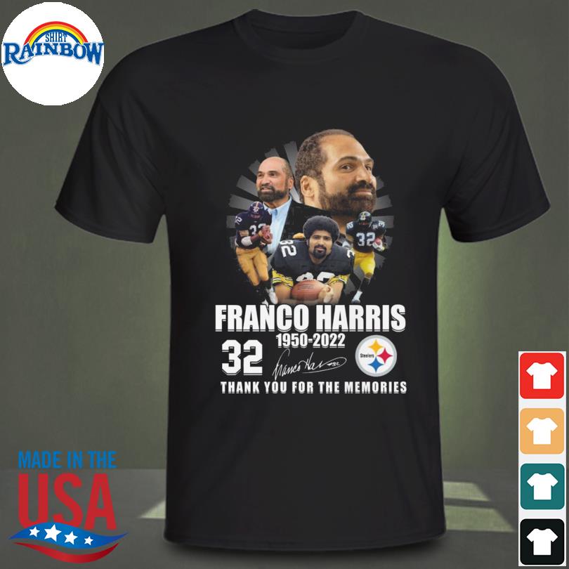 Pittsburgh steelers 32 Franco Harris 1950 2022 thank you for the memories  signature t-shirt, hoodie, sweater, long sleeve and tank top