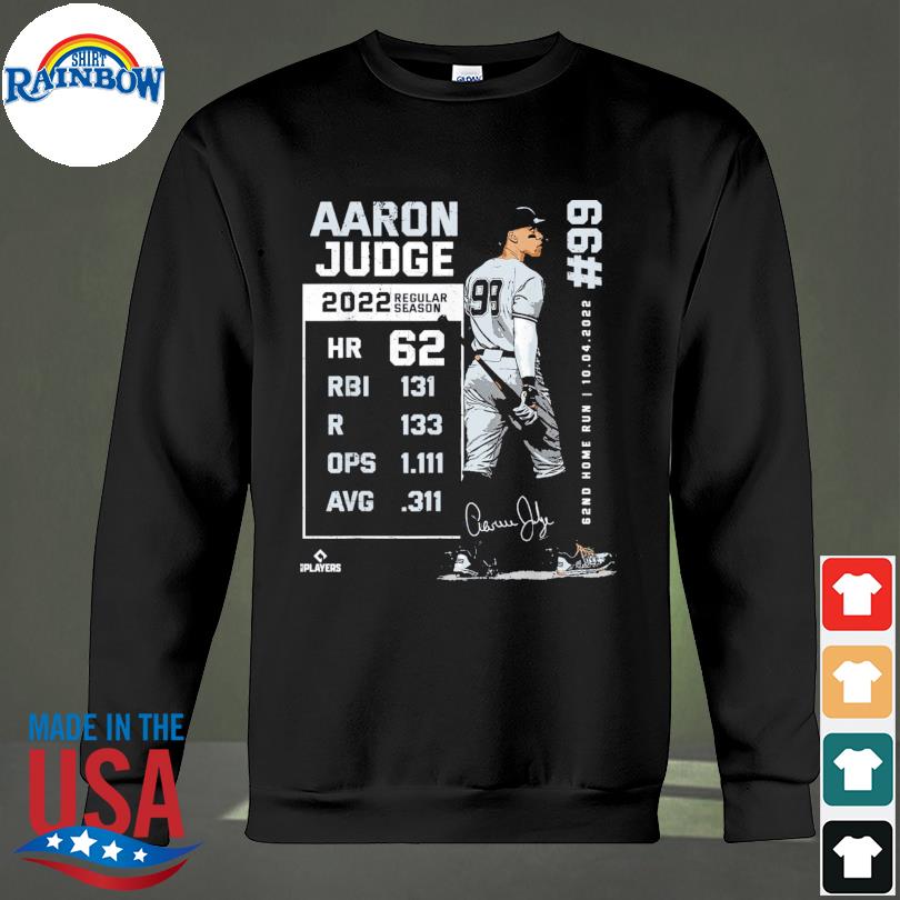 Official record 62 aaron judge new york retro signature shirt