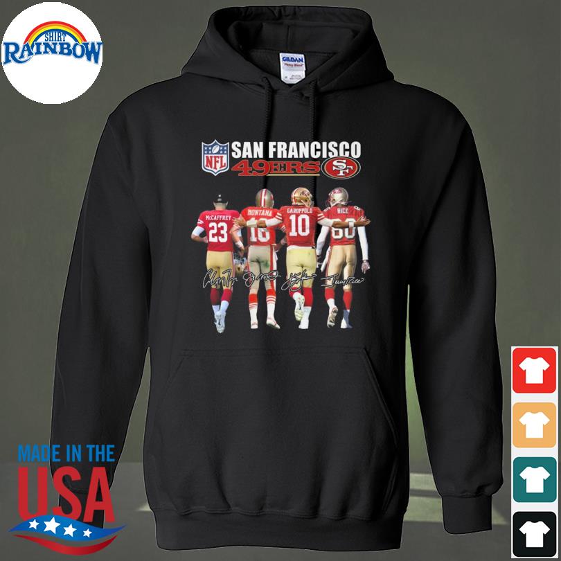 San Francisco 49ers 2023 NFL west champions Mccaffrey Montana signatures  shirt, hoodie, sweater, long sleeve and tank top