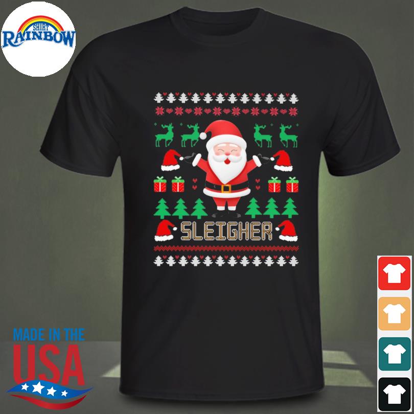 Western Cowboys Santa Claus Ugly Christmas Sweater Pattern