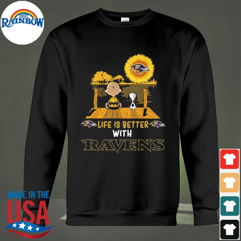 Baltimore Ravens Snoopy and Charlie Brown Peanuts shirt, hoodie, sweater,  long sleeve and tank top