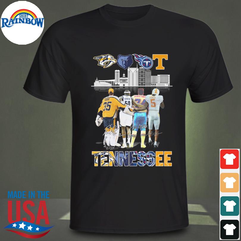 Tennessee city nashville predators memphis grizzlies tennessee titans  tennessee volunteers signature shirt, hoodie, sweater, long sleeve and tank  top