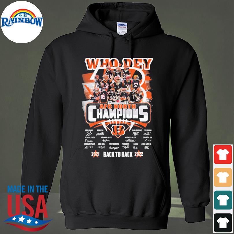 Original Cincinnati Bengals Back To Back 2022 AFC North Champions Men's  Shirt, hoodie, sweater, long sleeve and tank top