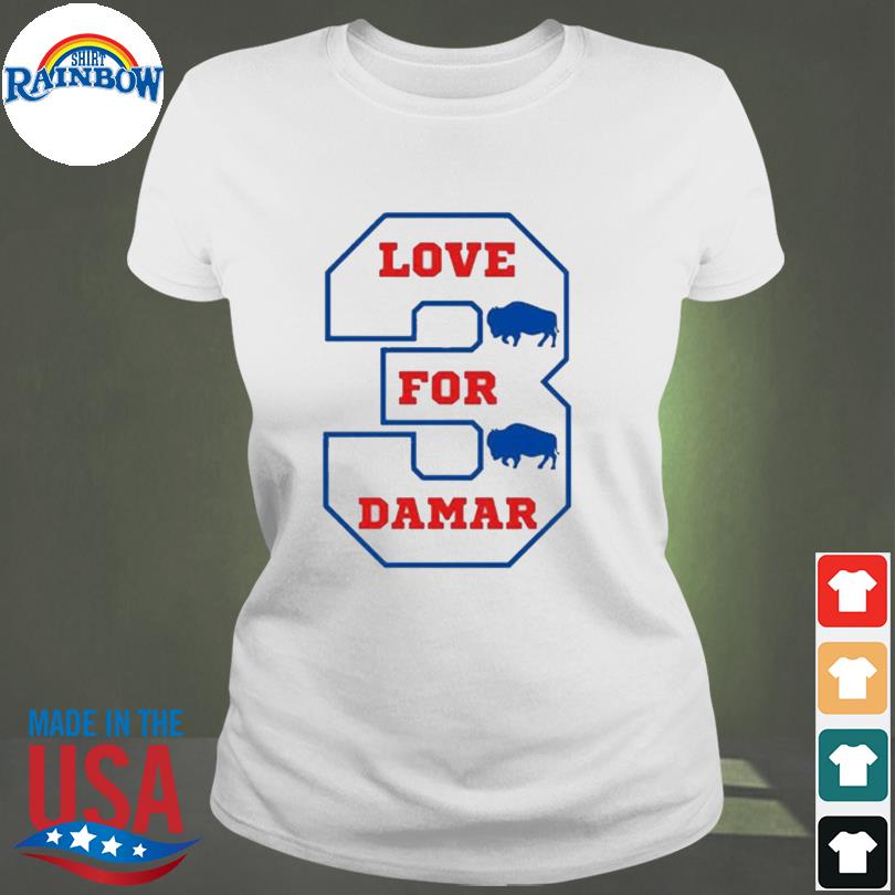 Damar hamlin love for 3 pray for damar hamlin shirt, hoodie, sweater, long  sleeve and tank top