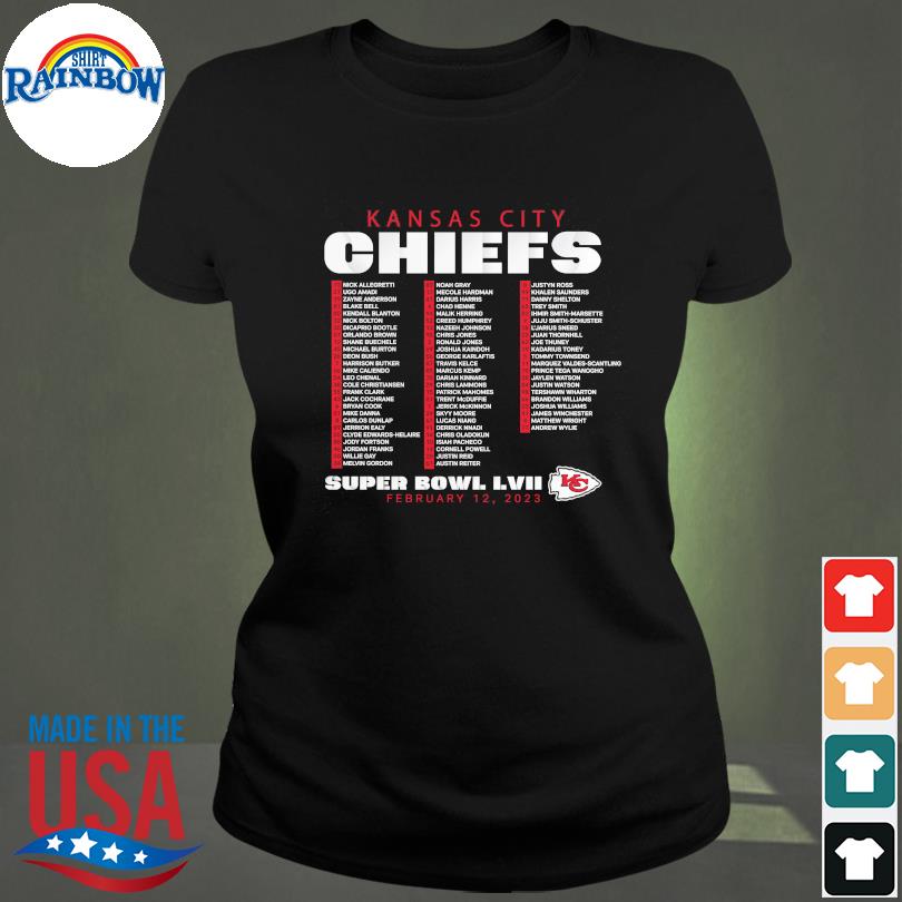 Funny kansas City Chiefs Super Bowl LVII Roster shirt, hoodie, sweater,  long sleeve and tank top