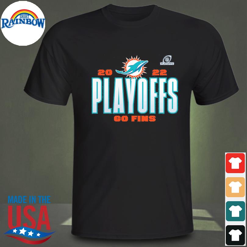 Rainbowt-shirt - Funny Miami dolphins 2022 nfl playoffs go fins shirt