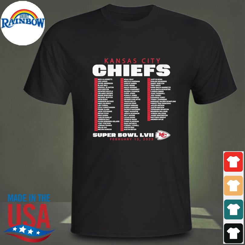 Kansas city Chiefs fanatics bowl lvii February 12 2023 shirt