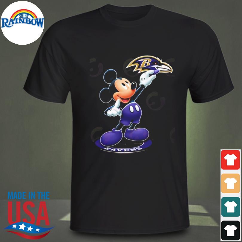 Baltimore Ravens Mickey Mouse Super Bowl Football Shirt - High